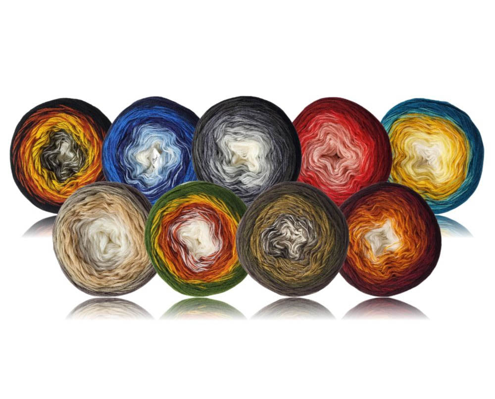 Wollbiene Aura Wooly  Bobbel 200g Farbverlauf 700m