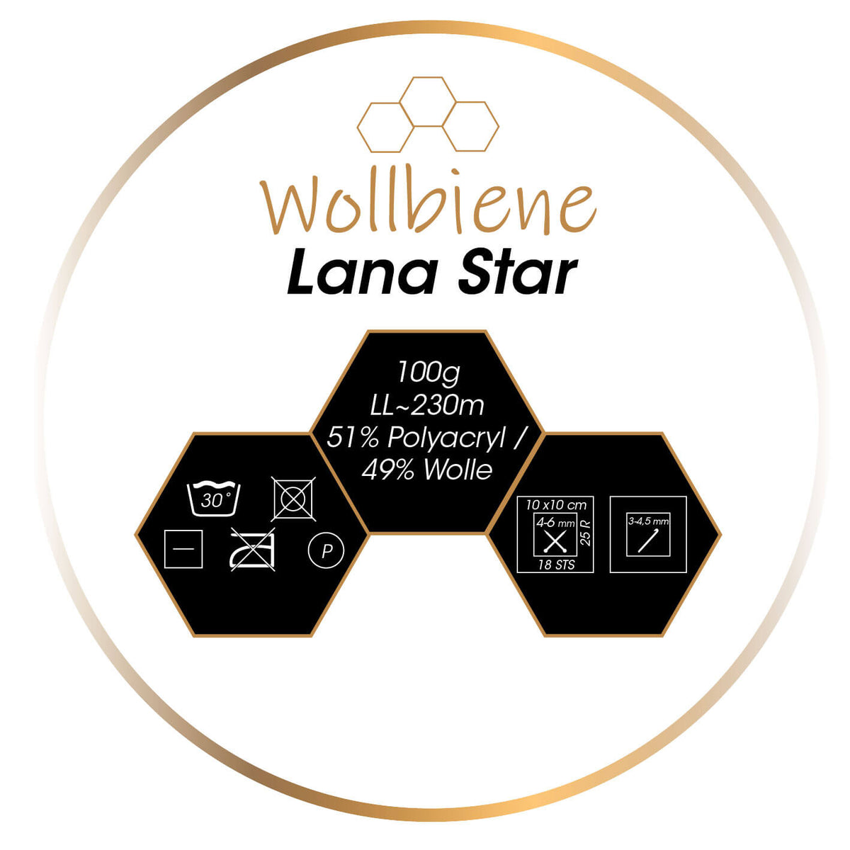 Wollbiene Lana Star 100g mit 49% Wolle
